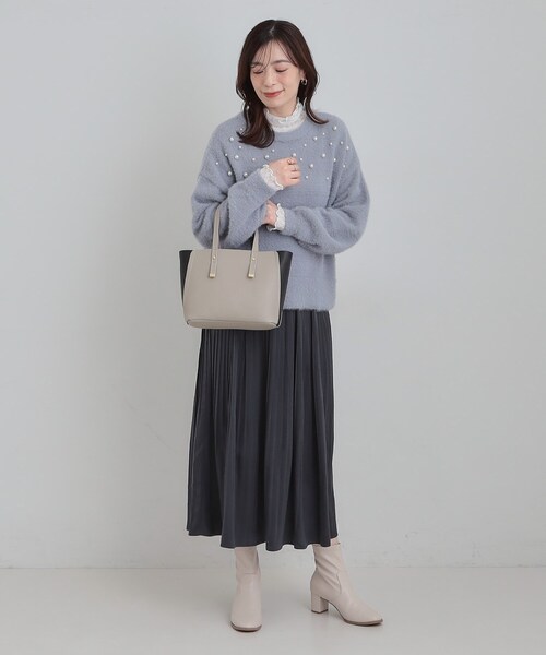 SHOO・LA・RUE（シューラルー）の「【軽量】ハンドル金具配色トートバッグ（トートバッグ・レディース・ベージュ系4/イエロー系4/グレー系4/ブラック系4/ブラック・00）」の7枚目の写真