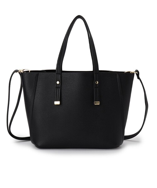 SHOO・LA・RUE（シューラルー）の「【軽量/2WAY】ハンドル金具 配色トートバッグ（トートバッグ・レディース・ベージュ系4/イエロー系4/グレー系4/ブラック系4/ブラック・00）」の16枚目の写真