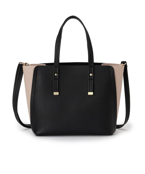 SHOO・LA・RUE（シューラルー）の「【軽量/2WAY】ハンドル金具 配色トートバッグ（トートバッグ・レディース・ベージュ系4/イエロー系4/グレー系4/ブラック系4/ブラック・00）」の18枚目の写真