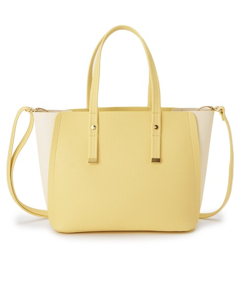 SHOO・LA・RUE（シューラルー）の「【軽量/2WAY】ハンドル金具 配色トートバッグ（トートバッグ・レディース・ベージュ系4/イエロー系4/グレー系4/ブラック系4/ブラック・00）」の19枚目の写真