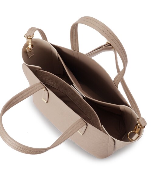 SHOO・LA・RUE（シューラルー）の「【軽量】ハンドル金具配色トートバッグ（トートバッグ・レディース・ベージュ系4/イエロー系4/グレー系4/ブラック系4/ブラック・00）」の11枚目の写真