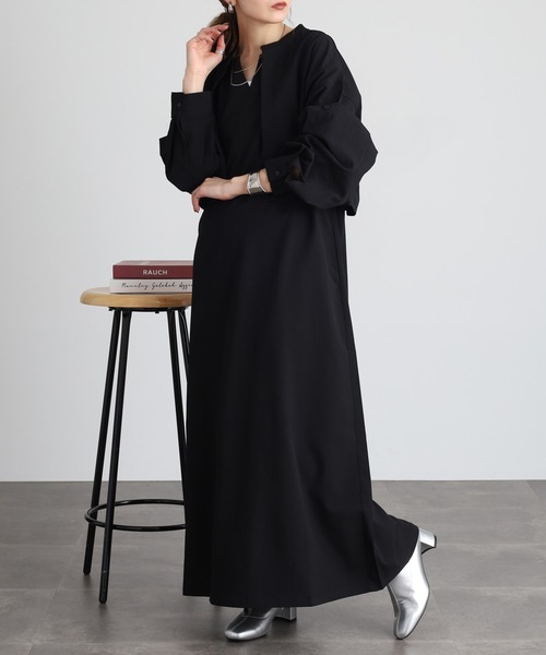 FUNALIVE（ファンアライブ）の「ボレロ付きワンピース（ワンピース・レディース・ブラック/グレイッシュベージュ・LL/3L/M/L）」の6枚目の写真