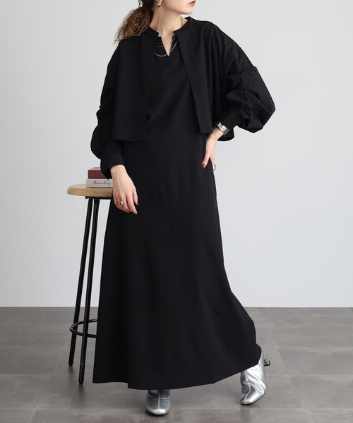 FUNALIVE（ファンアライブ）の「ボレロ付きワンピース（ワンピース・レディース・ブラック/グレイッシュベージュ・LL/3L/M/L）」の7枚目の写真