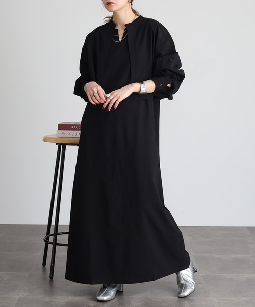 FUNALIVE（ファンアライブ）の「ボレロ付きワンピース（ワンピース・レディース・ブラック/グレイッシュベージュ・LL/3L/M/L）」の8枚目の写真