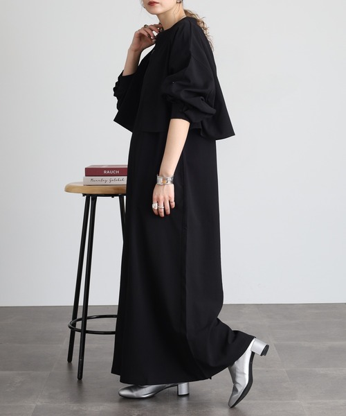 FUNALIVE（ファンアライブ）の「ボレロ付きワンピース（ワンピース・レディース・ブラック/グレイッシュベージュ・LL/3L/M/L）」の9枚目の写真