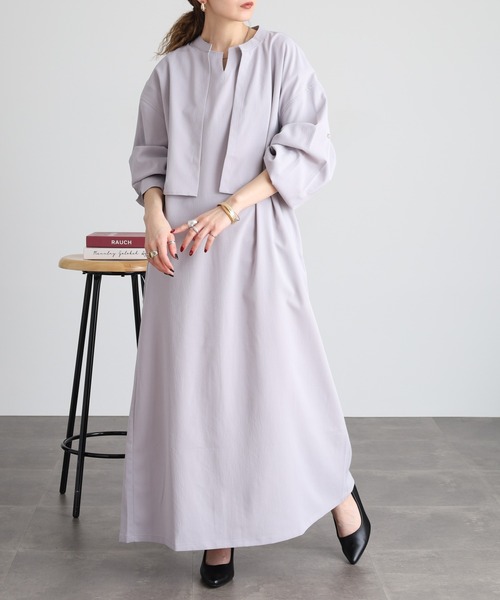 FUNALIVE（ファンアライブ）の「ボレロ付きワンピース（ワンピース・レディース・ブラック/グレイッシュベージュ・LL/3L/M/L）」の14枚目の写真