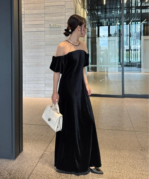LE'RURE(リルアー)の「Velour souffle sleeve dress(ドレス・レディース・ブラック/ブルーグレー・SMALL/MEDIUM/TALL)」の18枚目の写真