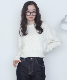 WEGO/【26年春新作】ケーブルニット