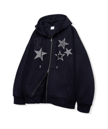 NOTUSUAL（ノットユージュアル）の「ドットスター 2way フードジップアップ 2カラー（パーカー）」