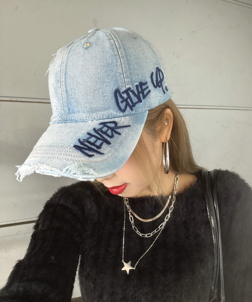 セール】サイドロゴ刺繍ダメージキャップ（キャップ）｜rire（リル）の