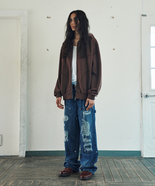 THEVINYLHOUSE(ザバイニルハウス)の「DESTROYED DOUBLE KNEE DENIM PANTS BLUE(デニムパンツ・メンズ・その他・S/M/L)」の8枚目の写真