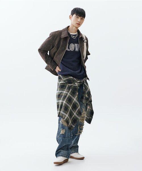 THEVINYLHOUSE(ザバイニルハウス)の「DESTROYED DOUBLE KNEE DENIM PANTS BLUE(デニムパンツ・メンズ・その他・S/M/L)」の6枚目の写真