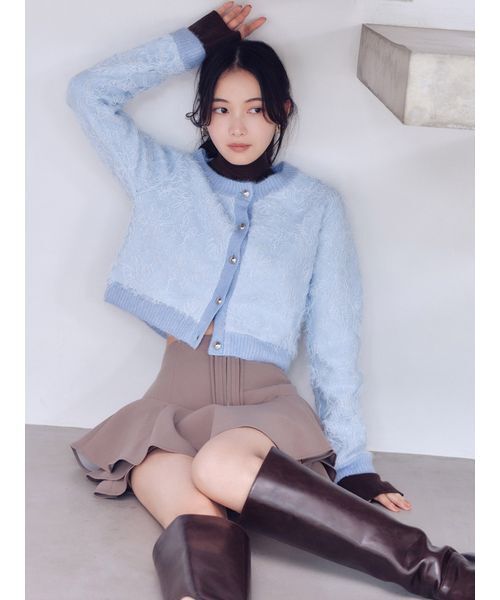 SNIDEL(スナイデル)の「レイヤードフリルミニスカショーパン(その他パンツ・レディース・モカ/ブラック・0/1)」の5枚目の写真