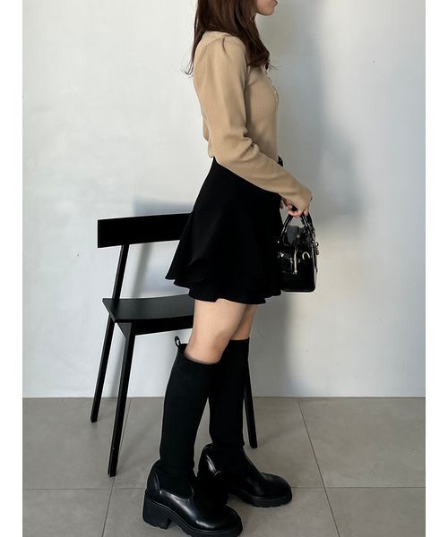 SNIDEL(スナイデル)の「レイヤードフリルミニスカショーパン(その他パンツ・レディース・モカ/ブラック・0/1)」の12枚目の写真