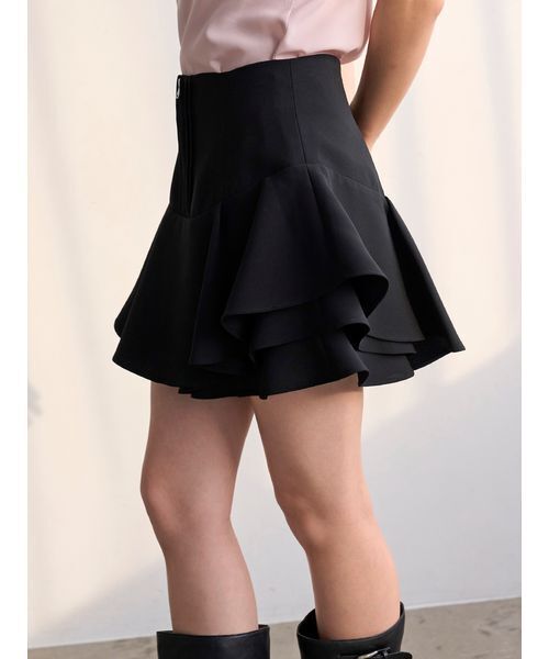 SNIDEL(スナイデル)の「レイヤードフリルミニスカショーパン(その他パンツ・レディース・モカ/ブラック・0/1)」の18枚目の写真