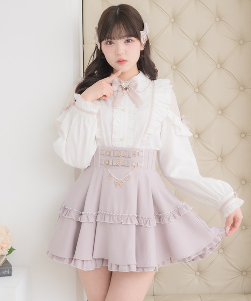 ROJITA(ロジータ)の「配色レースラッフルブラウス(シャツ/ブラウス・レディース・ボルドー/ホワイト/パープル/ブラック・FREE)」の22枚目の写真