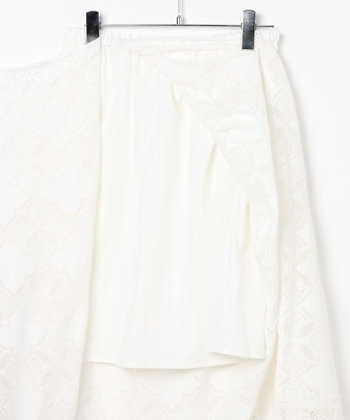 BAYFLOW（ベイフロー）の「[ラップ見えデザイン]レースラップスカート（スカート・レディース・ブラック/ホワイト・FREE）」の9枚目の写真