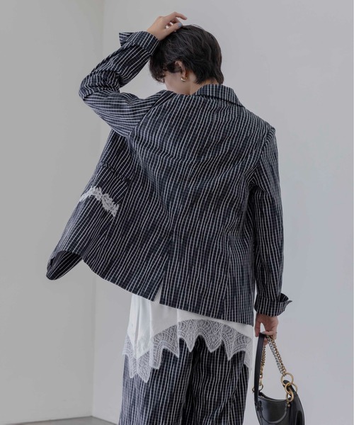 テープ&レースギンガムチェック テーラードジャケット Eimee Law