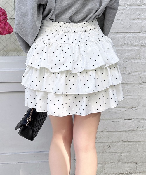 INGNI（イング）の「アソート柄フリルスカパン（スカート・レディース・ブラック系その他3/ホワイト系その他3・FREE）」の6枚目の写真