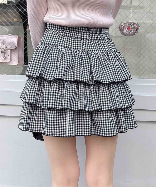 INGNI（イング）の「アソート柄フリルスカパン（スカート・レディース・ブラック系その他3/ホワイト系その他3・FREE）」の11枚目の写真