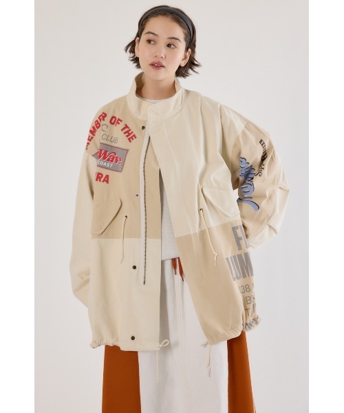 RODEO CROWNS WIDE BOWL(ロデオクラウンズワイドボウル)の「カスタムリメイクモッズコート(モッズコート・レディース・ブラック/カーキ/オフホワイト/ブルー・FREE)」の2枚目の写真