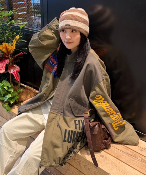 RODEO CROWNS WIDE BOWL(ロデオクラウンズワイドボウル)の「カスタムリメイクモッズコート(モッズコート・レディース・ブラック/カーキ/オフホワイト/ブルー・FREE)」の1枚目の写真