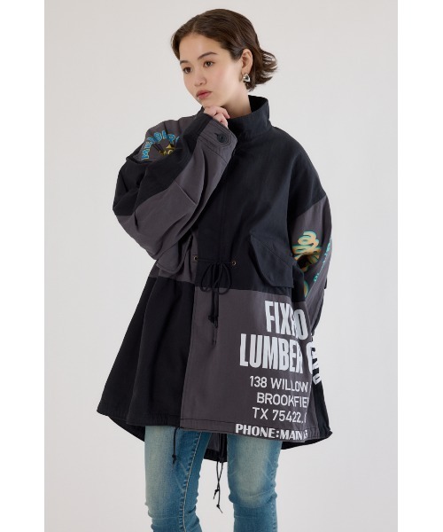 RODEO CROWNS WIDE BOWL(ロデオクラウンズワイドボウル)の「カスタムリメイクモッズコート(モッズコート・レディース・ブラック/カーキ/オフホワイト/ブルー・FREE)」の3枚目の写真