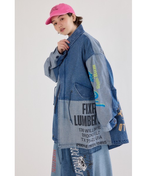 RODEO CROWNS WIDE BOWL(ロデオクラウンズワイドボウル)の「カスタムリメイクモッズコート(モッズコート・レディース・ブラック/カーキ/オフホワイト/ブルー・FREE)」の6枚目の写真