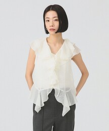 Ray BEAMS | ラッフルカラー ノースリーブ ブラウス(シャツ/ブラウス)