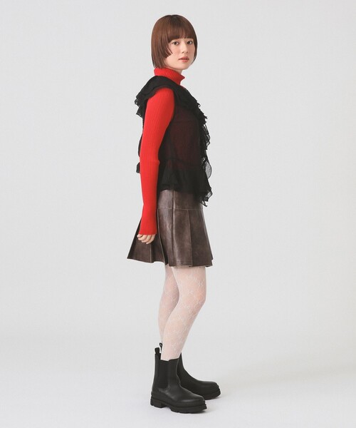 Ray BEAMS（レイビームス）の「ラッフルカラー ノースリーブ ブラウス（シャツ/ブラウス・レディース・オフホワイト/ブラック・ONE SIZE）」の13枚目の写真