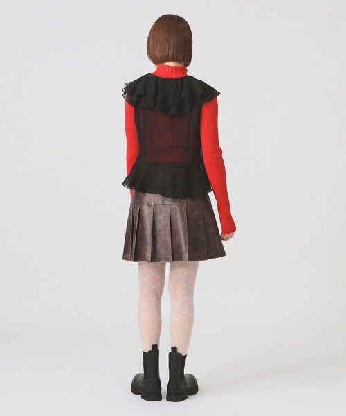 Ray BEAMS（レイビームス）の「ラッフルカラー ノースリーブ ブラウス（シャツ/ブラウス・レディース・オフホワイト/ブラック・ONE SIZE）」の14枚目の写真