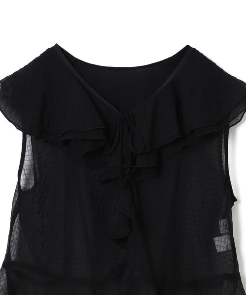 Ray BEAMS（レイビームス）の「ラッフルカラー ノースリーブ ブラウス（シャツ/ブラウス・レディース・オフホワイト/ブラック・ONE SIZE）」の17枚目の写真