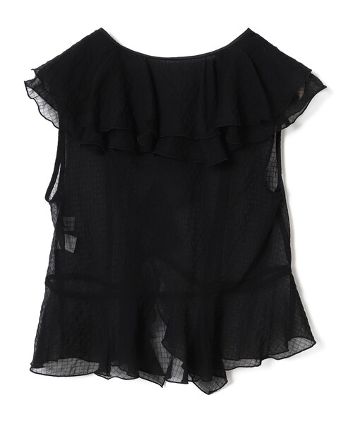 Ray BEAMS（レイビームス）の「ラッフルカラー ノースリーブ ブラウス（シャツ/ブラウス・レディース・オフホワイト/ブラック・ONE SIZE）」の21枚目の写真