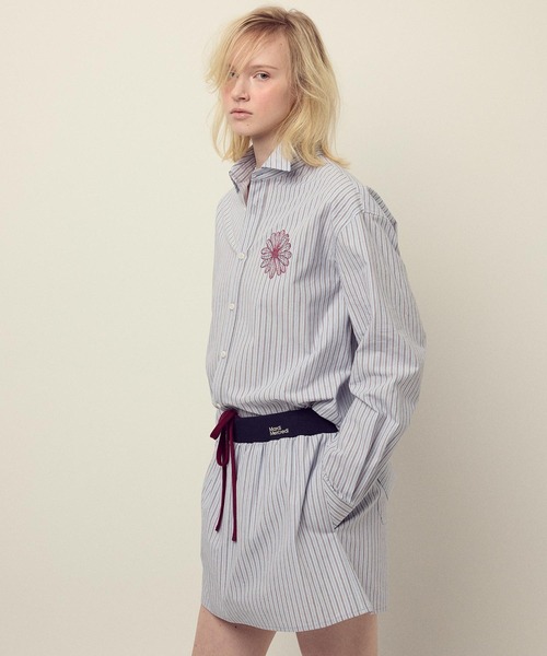Mardi Mercredi(マルディメクルディ)の「COTTON SHIRT STRIPE / コットン シャツ ストライプ(シャツ/ブラウス・レディース・ピンク/ブルー・FREE)」の11枚目の写真