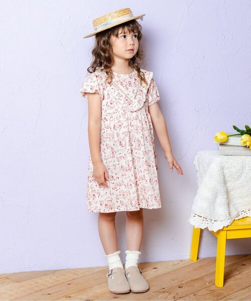 Boribon（ボリボン）の「ナインチェVフリルドレス（ワンピース・キッズ・ピンク/ブルー・80/90/100/110/120）」の6枚目の写真