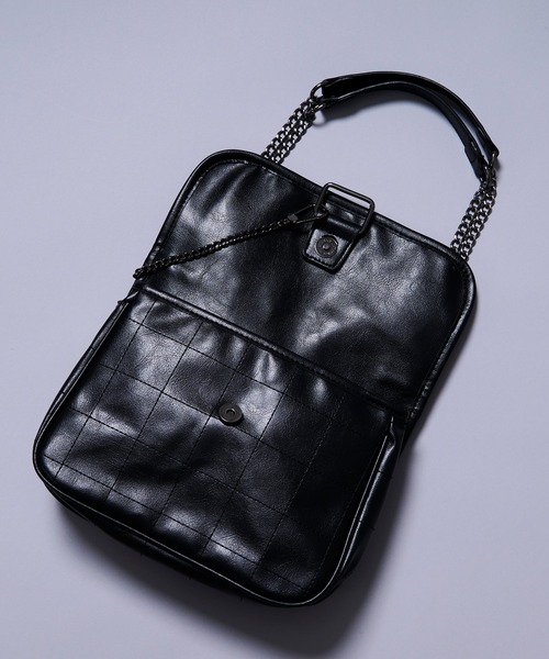 Ellno Loset（エルノロゼット）の「2wayエンボスチェーンショルダーバック（ショルダーバッグ・メンズ・ブラック・FREE）」の10枚目の写真