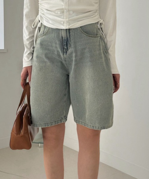 TREOVER(トレオーバー)の「カジュアルになりすぎない大人のデニムハーフパンツ(デニムパンツ・レディース・ブルー/ブラック/ライトブルー・MEDIUM/LARGE/LL)」の2枚目の写真