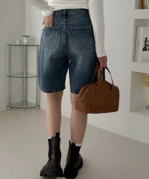 TREOVER(トレオーバー)の「カジュアルになりすぎない大人のデニムハーフパンツ(デニムパンツ・レディース・ブルー/ブラック/ライトブルー・MEDIUM/LARGE/LL)」の11枚目の写真