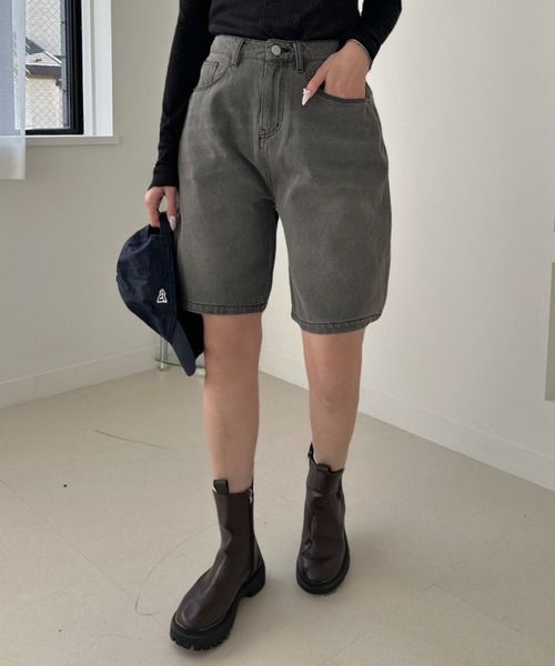 TREOVER(トレオーバー)の「カジュアルになりすぎない大人のデニムハーフパンツ(デニムパンツ・レディース・ブルー/ブラック/ライトブルー・MEDIUM/LARGE/LL)」の4枚目の写真