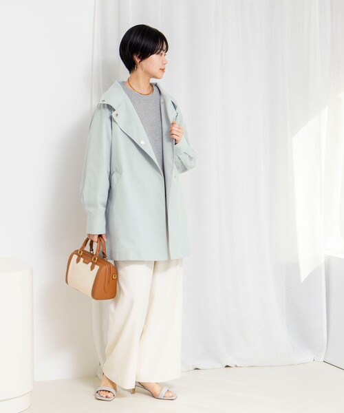 NOLLEY’S Sophi（ノーリーズソフィ）の「ウォッシャブルツイルスタンドコート（その他アウター・レディース・ベージュ/ミント・38）」の3枚目の写真