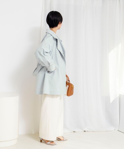 NOLLEY’S Sophi（ノーリーズソフィ）の「ウォッシャブルツイルスタンドコート（その他アウター・レディース・ベージュ/ミント・38）」の4枚目の写真