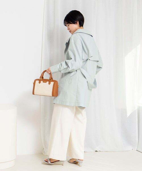 NOLLEY’S Sophi（ノーリーズソフィ）の「ウォッシャブルツイルスタンドコート（その他アウター・レディース・ベージュ/ミント・38）」の6枚目の写真