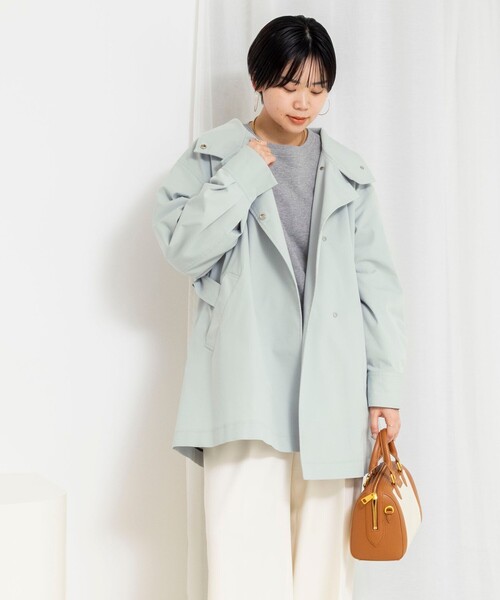 NOLLEY’S Sophi（ノーリーズソフィ）の「ウォッシャブルツイルスタンドコート（その他アウター・レディース・ベージュ/ミント・38）」の7枚目の写真