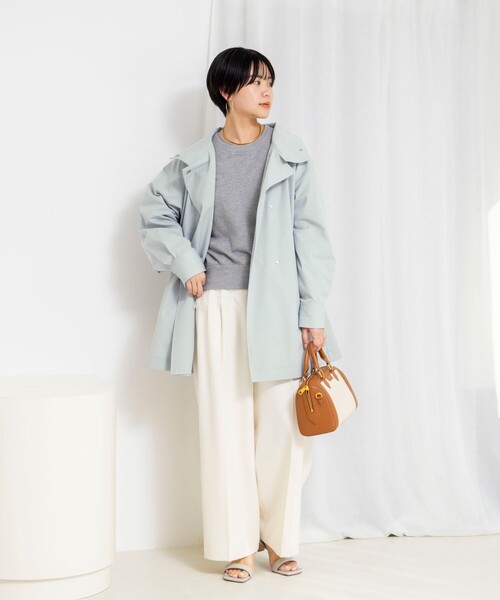 NOLLEY’S Sophi（ノーリーズソフィ）の「ウォッシャブルツイルスタンドコート（その他アウター・レディース・ベージュ/ミント・38）」の8枚目の写真