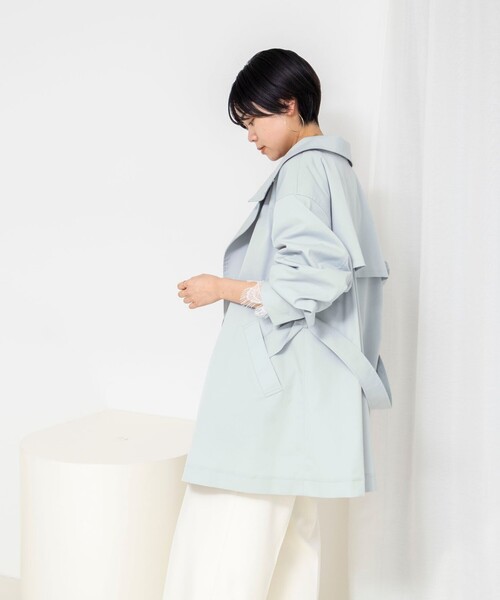 NOLLEY’S Sophi（ノーリーズソフィ）の「ウォッシャブルツイルスタンドコート（その他アウター・レディース・ベージュ/ミント・38）」の12枚目の写真