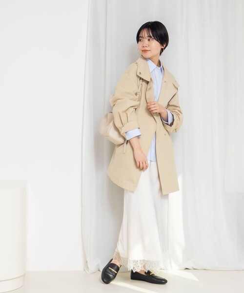 NOLLEY’S Sophi(ノーリーズソフィ)の「ウォッシャブルツイルスタンドコート(その他アウター・レディース・ベージュ/ミント・38)」の11枚目の写真