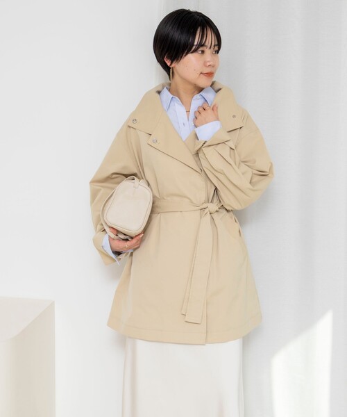 NOLLEY’S Sophi(ノーリーズソフィ)の「ウォッシャブルツイルスタンドコート(その他アウター・レディース・ベージュ/ミント・38)」の9枚目の写真