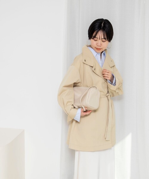 NOLLEY’S Sophi(ノーリーズソフィ)の「ウォッシャブルツイルスタンドコート(その他アウター・レディース・ベージュ/ミント・38)」の8枚目の写真