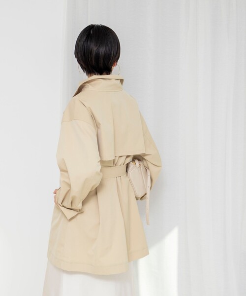 NOLLEY’S Sophi(ノーリーズソフィ)の「ウォッシャブルツイルスタンドコート(その他アウター・レディース・ベージュ/ミント・38)」の7枚目の写真