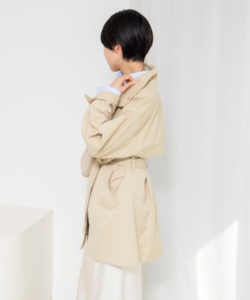 NOLLEY’S Sophi(ノーリーズソフィ)の「ウォッシャブルツイルスタンドコート(その他アウター・レディース・ベージュ/ミント・38)」の6枚目の写真